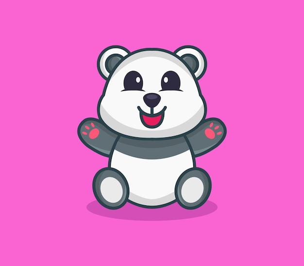 Panda illustrated in cartoon style