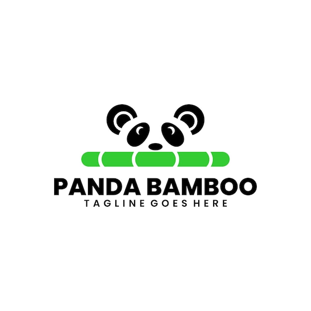 panda illustration silhouette logo design