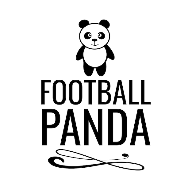 Panda lettering premium vector design