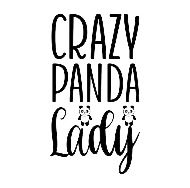 Panda lettering premium vector design