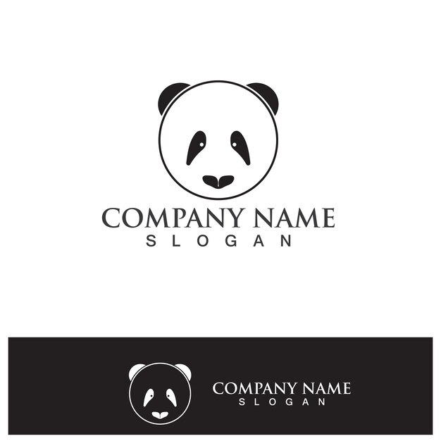 Panda logo black and white head