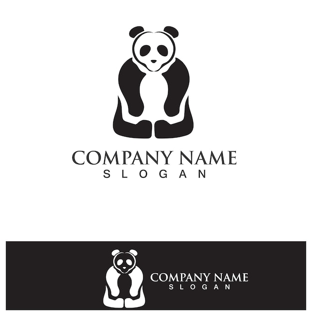 Panda logo black and white head