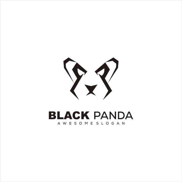 panda logo vector illustration black