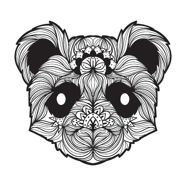 Panda mandala vector illustration