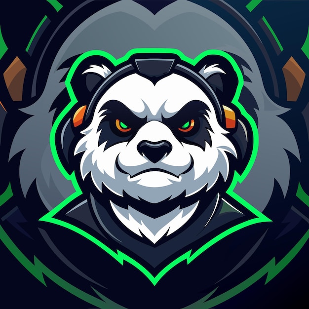 Panda mascot logo esport illustration