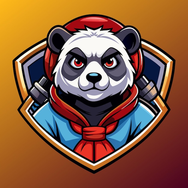 Panda mascot logo esport illustration