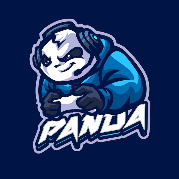 Vector panda mascot logo for esport and sport teamstock