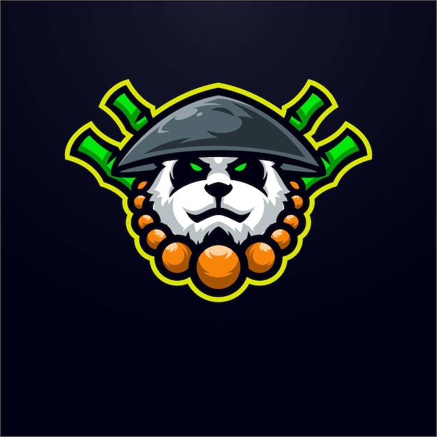 Panda masscot logo esport illustration premium vector