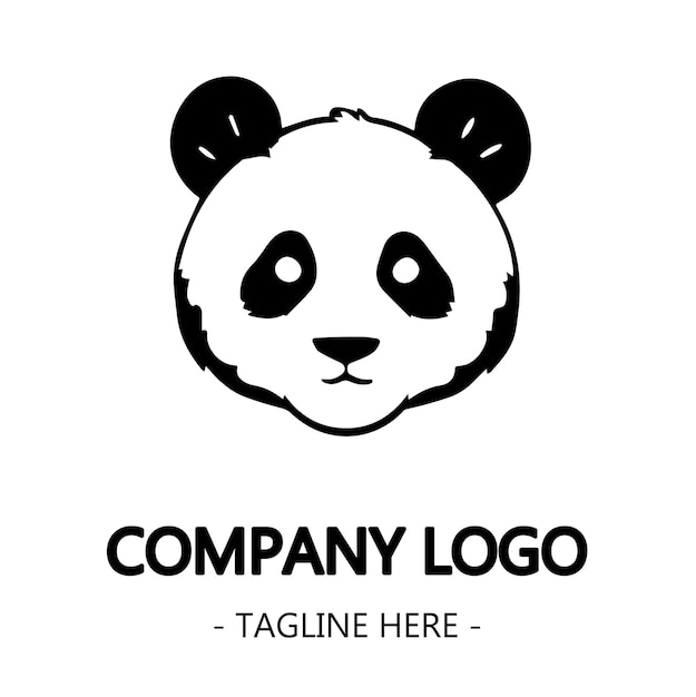 panda outline vector illustration design logo