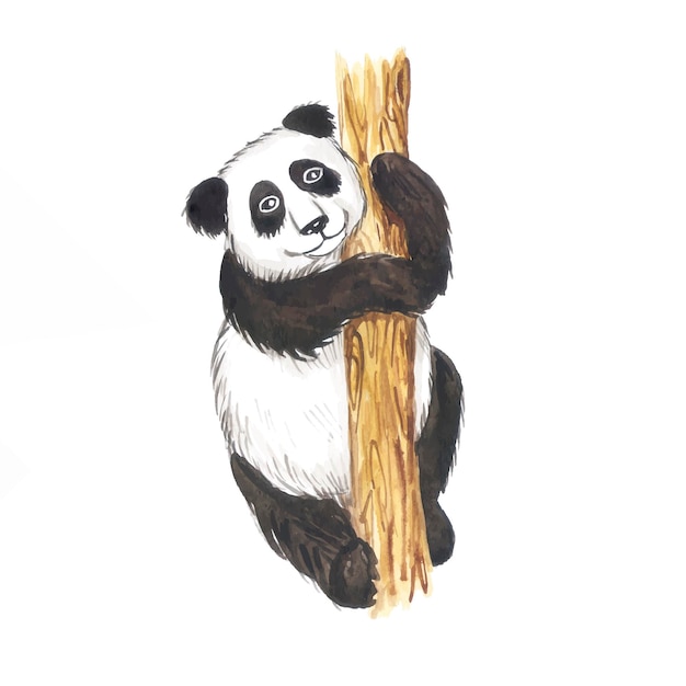 Panda pattern watercolor animal