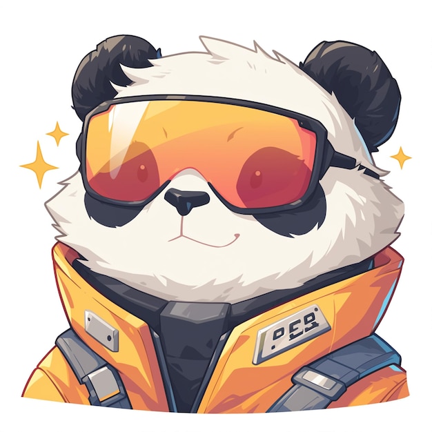 A panda pilot cartoon style