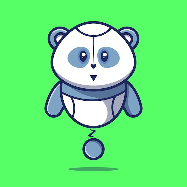 Panda robot illustration. Cute panda in robot style design vector