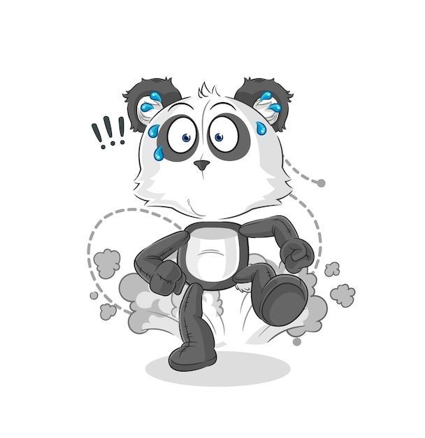 Panda running illustration character vector