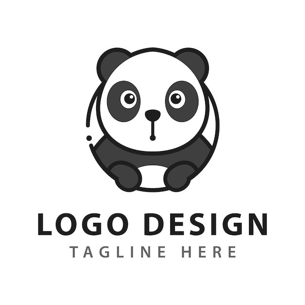 Panda Simple Logo Design