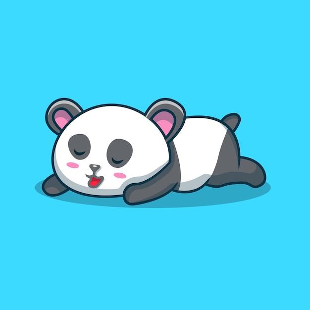 Panda sleep illustration Cute panda illustration Panda illustration vector in kawaii style