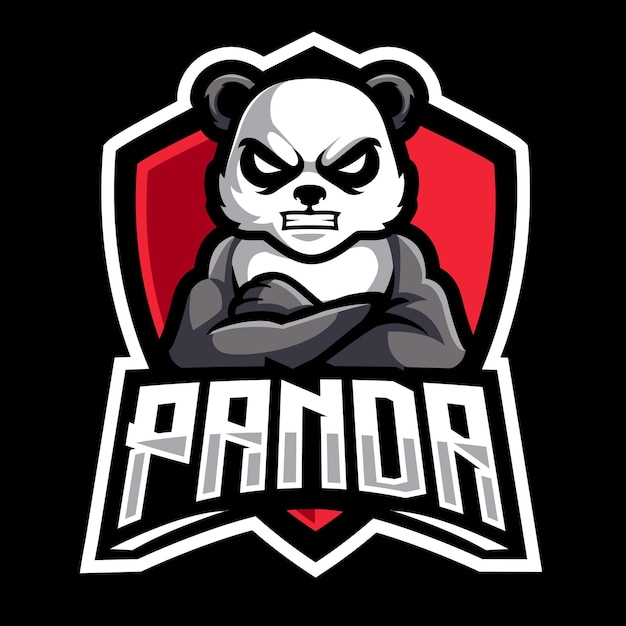 Panda sport mascot logo design