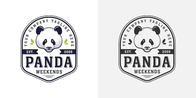 Panda vintage badge logo