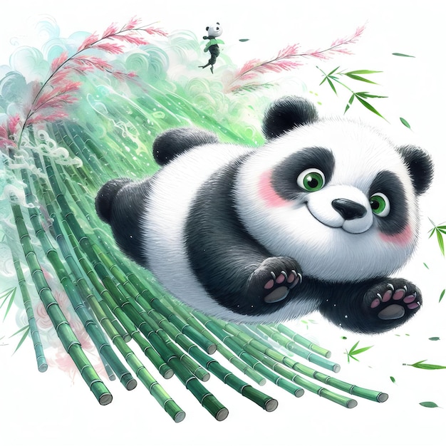 Panda watercolor illustration isolated on white vector