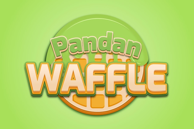 Pandan waffle logo with editable text effect