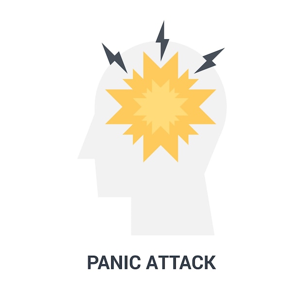 Panic attack icon concept