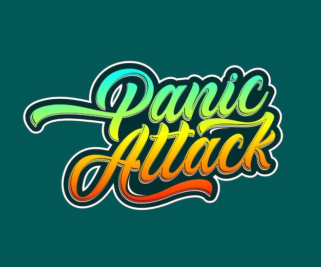 Panic Attack, vector typography t-shirt design, can be used for screen printing hats, sweaters, mugs