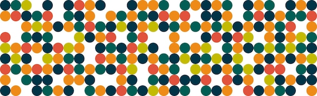 Panoramic abstract background of colorful circles web template Bauhaus style Vector