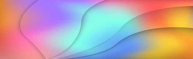 Panoramic abstract web background colorful gradient Vector