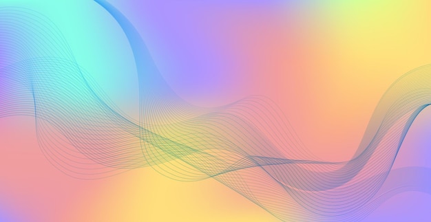 Panoramic colorful abstract stylish multi background with wavy lines Vector