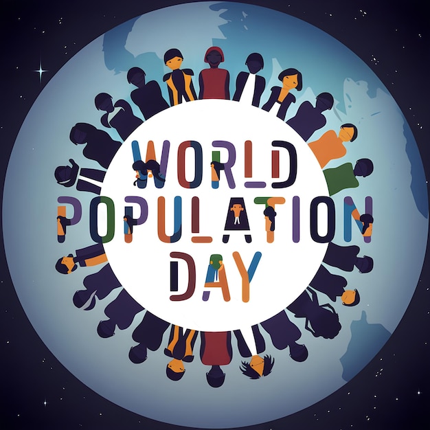 Panoramic and Expressive World Population Day Vector Illustration Graphic