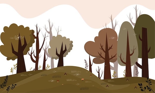 Panoramic nature landscape illustration vector background for nature ecology environment event