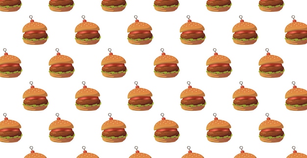 Panoramic pattern burger on a white background Vector