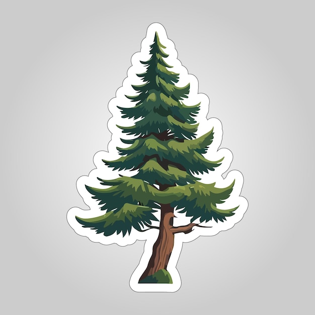 Panoramic pine tree sticker designs perfect for decorating your laptop or water bottle