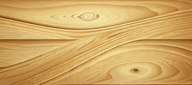 Panoramic texture of light wood with knots Vector