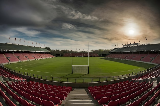 Vector panoramic view sunset of scg stadium before match