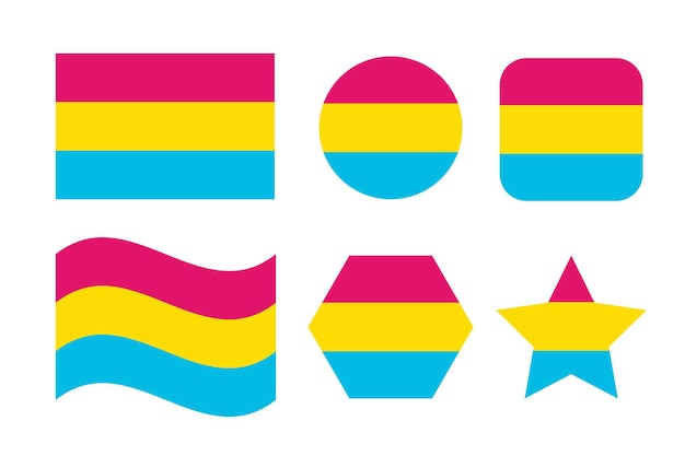 Pansexual pride flag Sexual identity pride flag Simple illustration for pride month