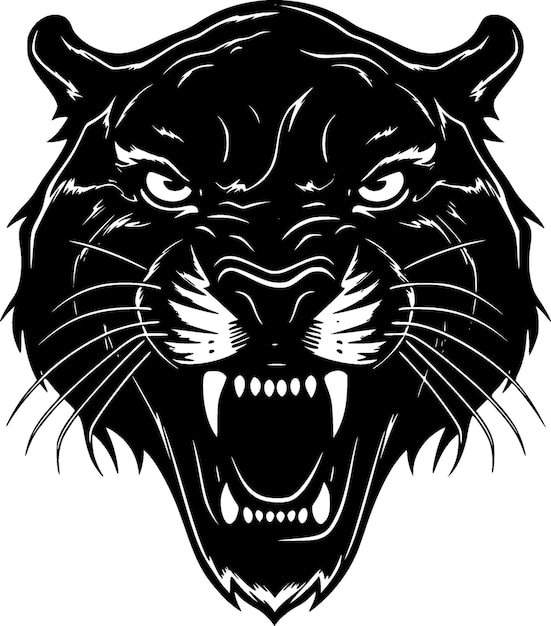 Panther Black and White Vector illustration