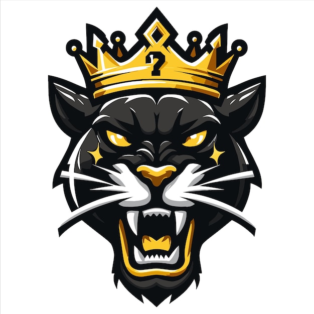 Panther crown mascot illustration