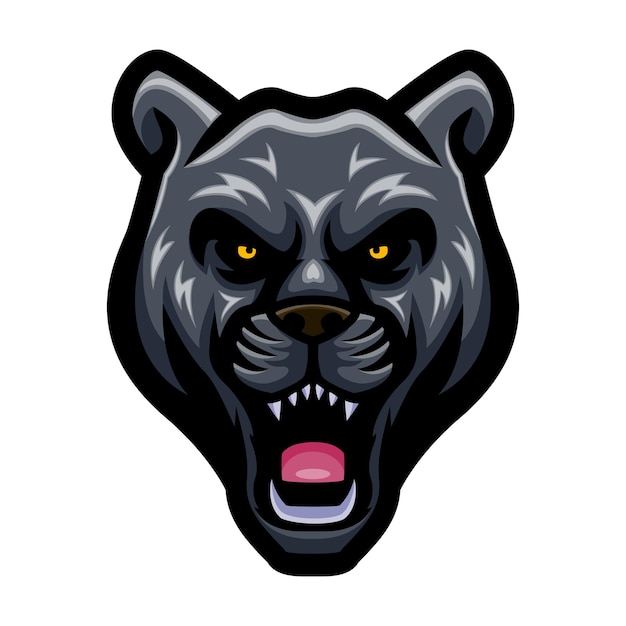 Panther head logo mascot design