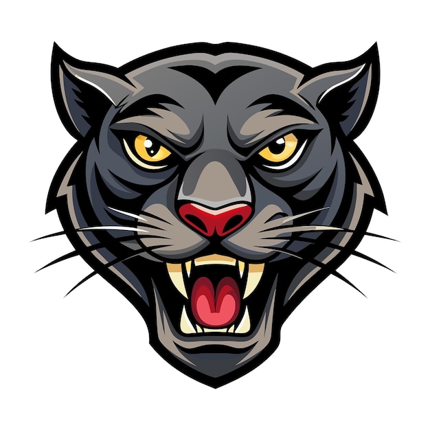 Vector panther head on white background vector illustration