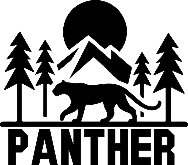 Panther logo vector art illustration black color a panther logo art illustration 7