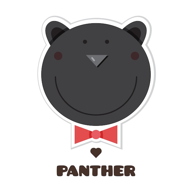 Panther. Sticker. Vector illustration.