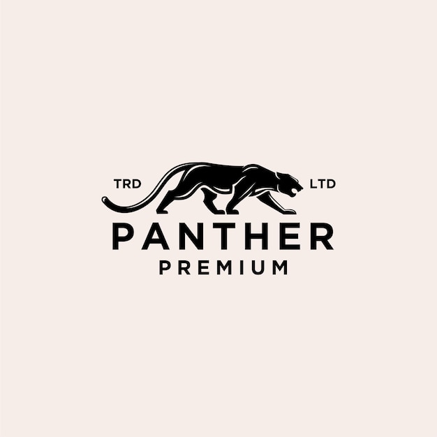 Panther vintage logo icon illustration 