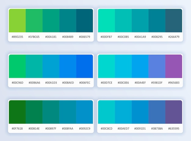 Vector pantone colour palette catalog samples in rgb hex color swatch