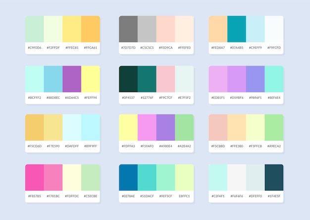 Pantone colour palette catalog samples in rgb hex