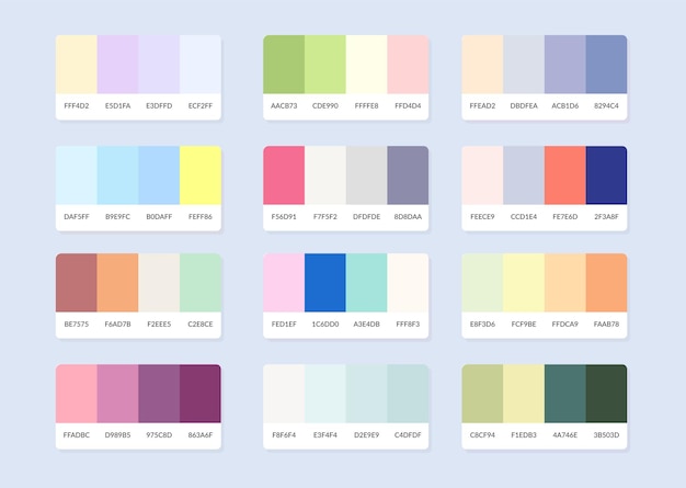 Pantone colour palette catalog samples in rgb hex