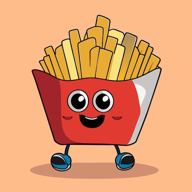 Vector papas fritas vector illustration cartoon