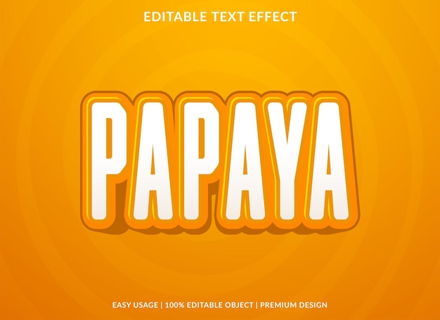 papaya editable text effect template with abstract style use for business logo and brand