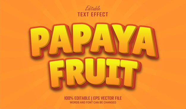 Papaya Fruit Editable Text Effect Style