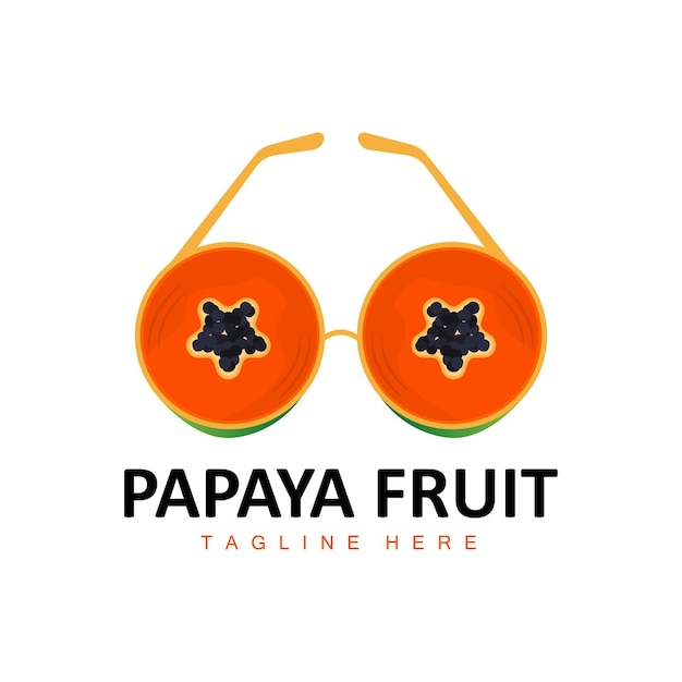 Papaya Logo Design Vitamin Fruit Vector Fruit Product Brand Illustration Icon