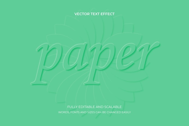 Vector paper 3d editable text effect in neomorphic neomophisme emboss style